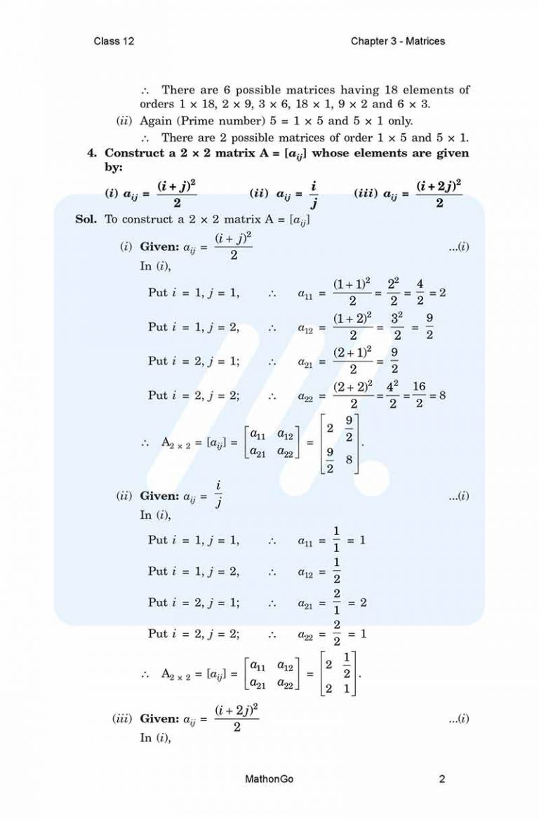 NCERT Solutions for Class 12 Maths Chapter 3 Exercise 3.1 – MathonGo