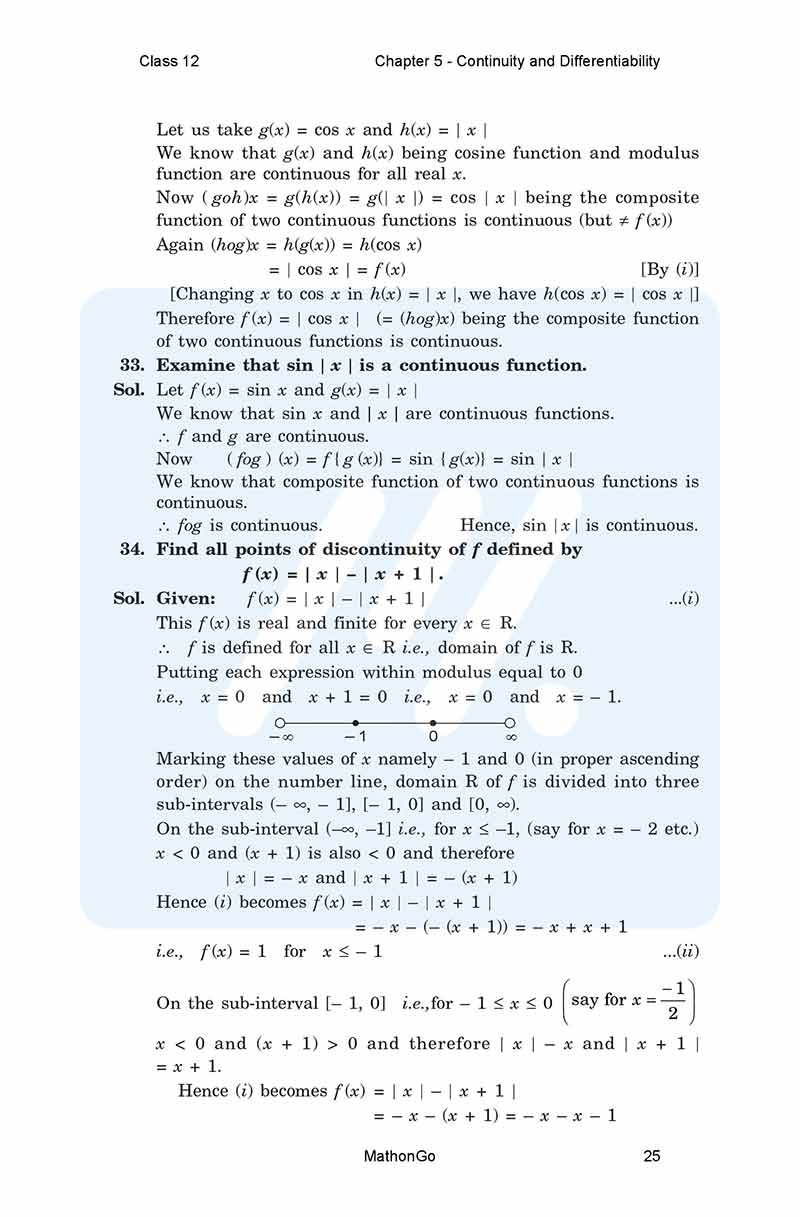 NCERT Solutions for Class 12 Maths Chapter 5 – Continuity and ...