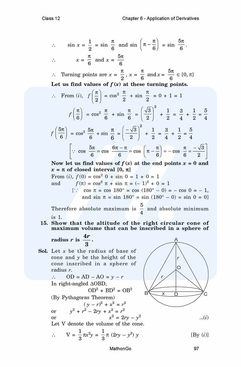 NCERT Solutions for Class 12 Maths Chapter 6 Miscellaneous – MathonGo