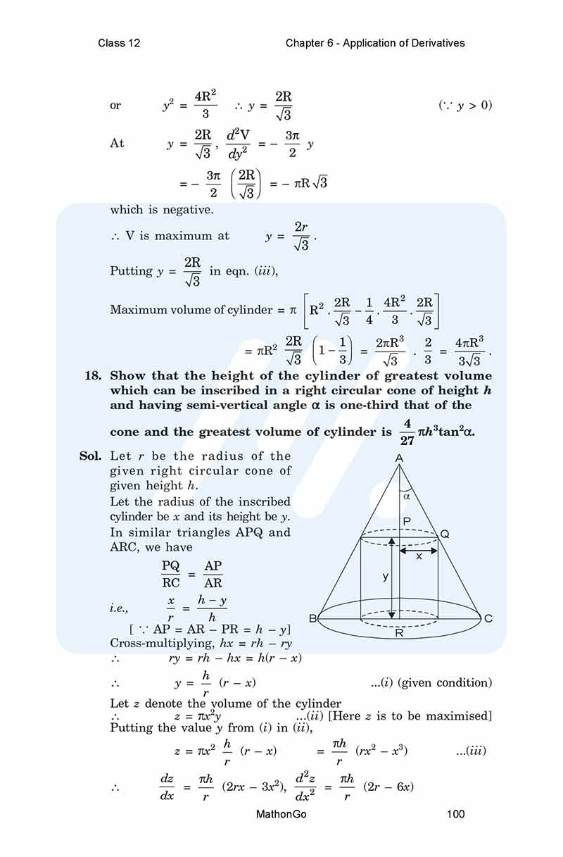NCERT Solutions for Class 12 Maths Chapter 6 Miscellaneous – MathonGo