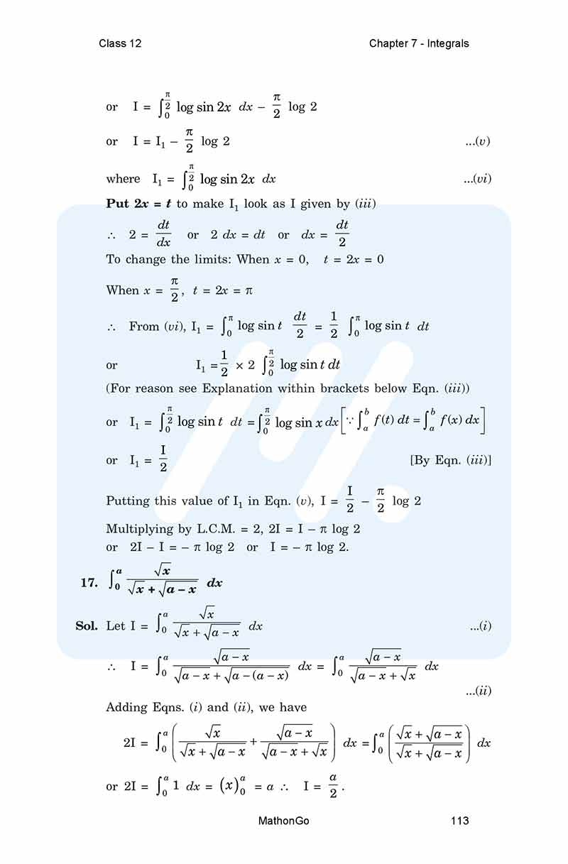 NCERT Solutions for Class 12 Maths Chapter 7 Exercise 7.11 – MathonGo