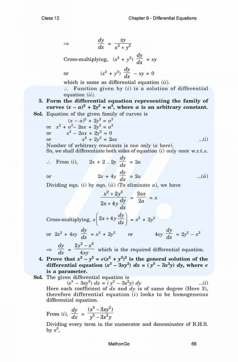NCERT Solutions for Class 12 Maths Chapter 9 miscellaneous MathonGo