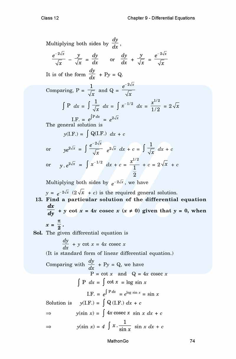 NCERT Solutions for Class 12 Maths Chapter 9 miscellaneous MathonGo
