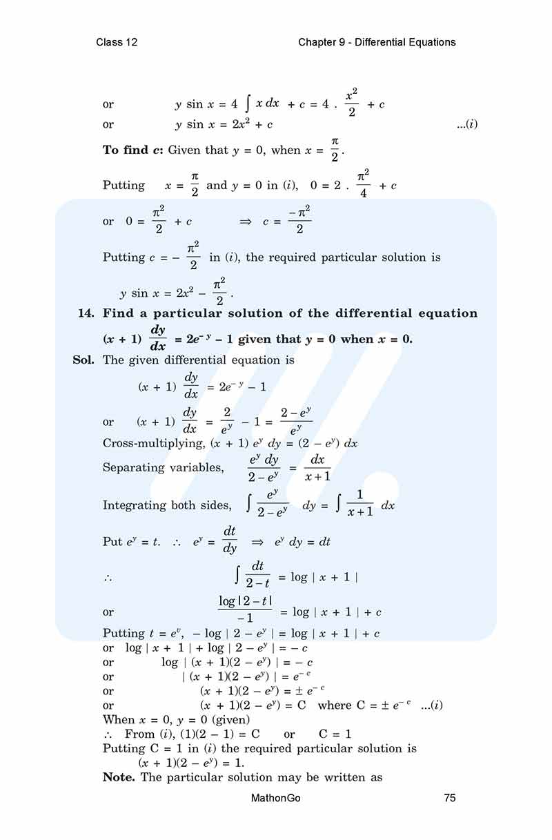 NCERT Solutions for Class 12 Maths Chapter 9 miscellaneous MathonGo