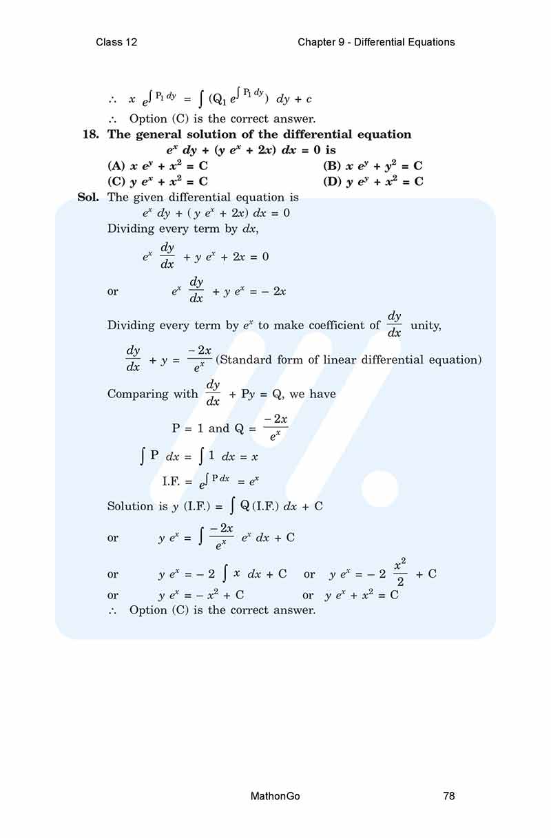 NCERT Solutions for Class 12 Maths Chapter 9 miscellaneous MathonGo