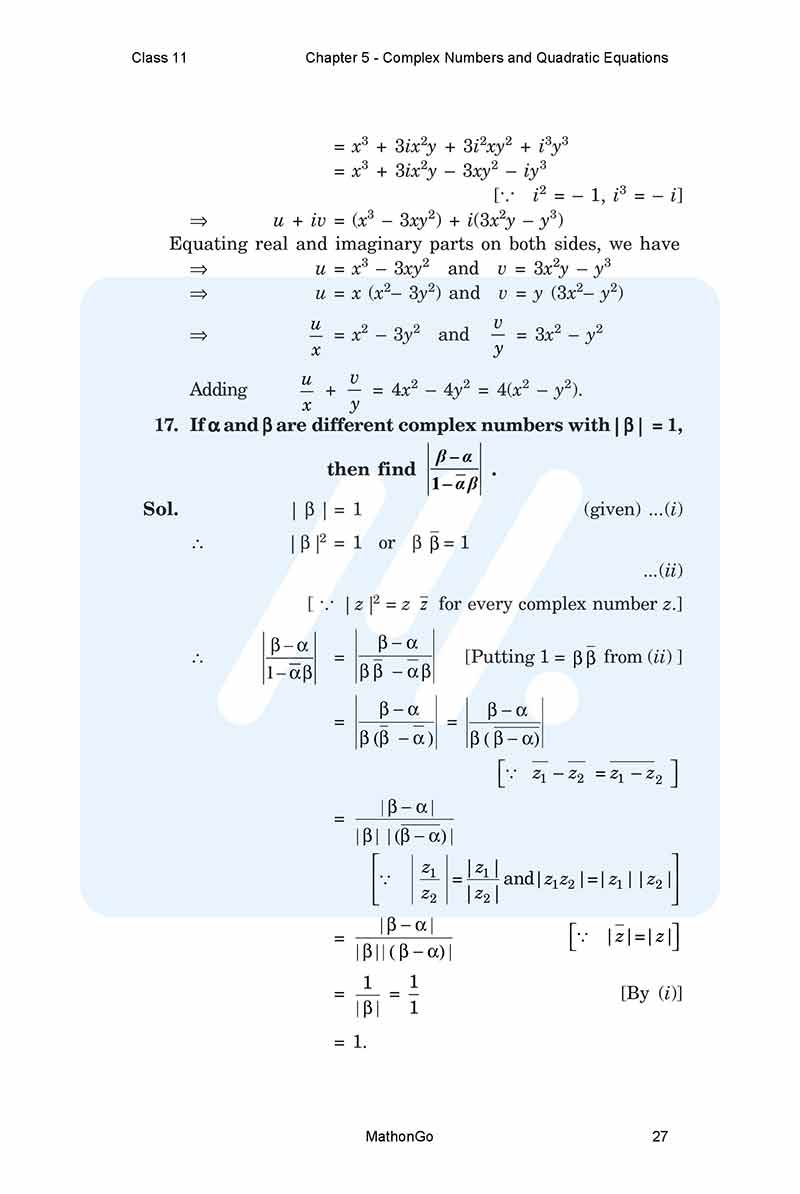 NCERT Solutions for Class 11 Maths Chapter 5 – Complex Numbers and ...