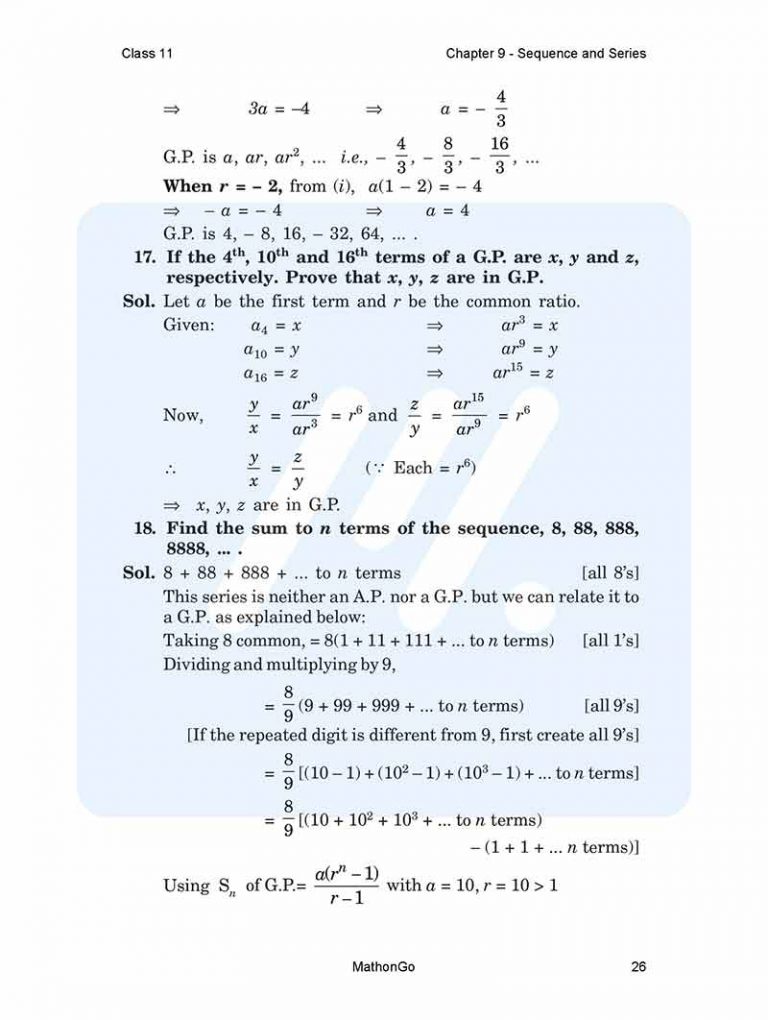 Ncert Solutions For Class 11 Maths Chapter 9 Exercise 9 3 Mathongo