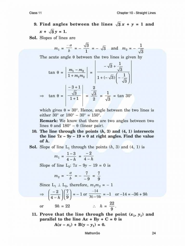 Ncert solutions for class 11 maths chapter 10 exercise 10 3 mathongo