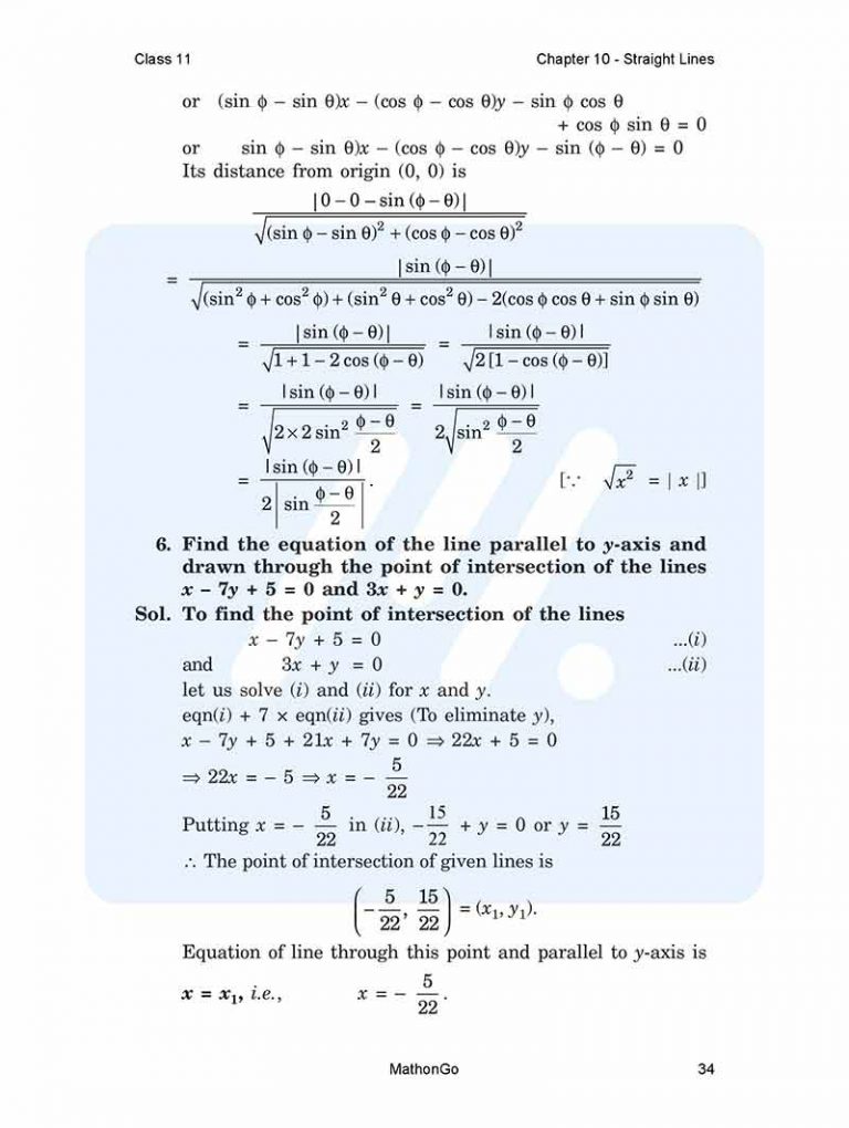 NCERT Solutions for Class 11 Maths Chapter 10 Miscellaneous – MathonGo