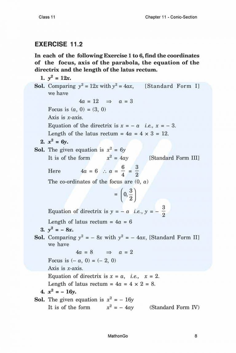 NCERT Solutions for Class 11 Maths Chapter 11 Exercise 11.2 – MathonGo
