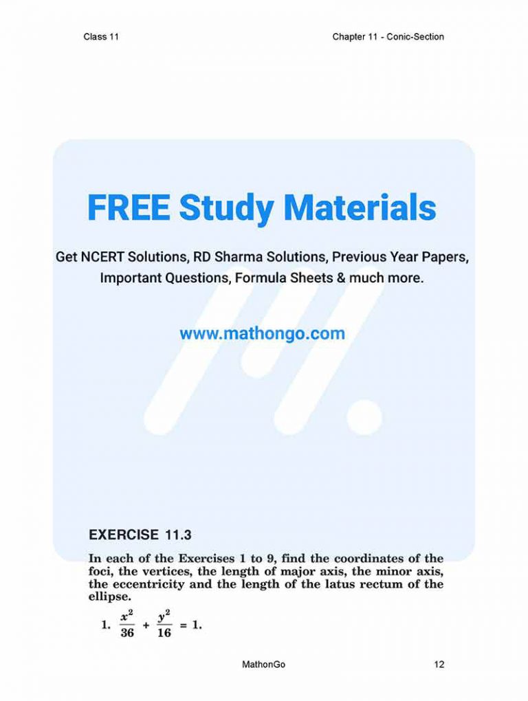 Ncert solutions for class 11 maths chapter 11 exercise 11 3 mathongo
