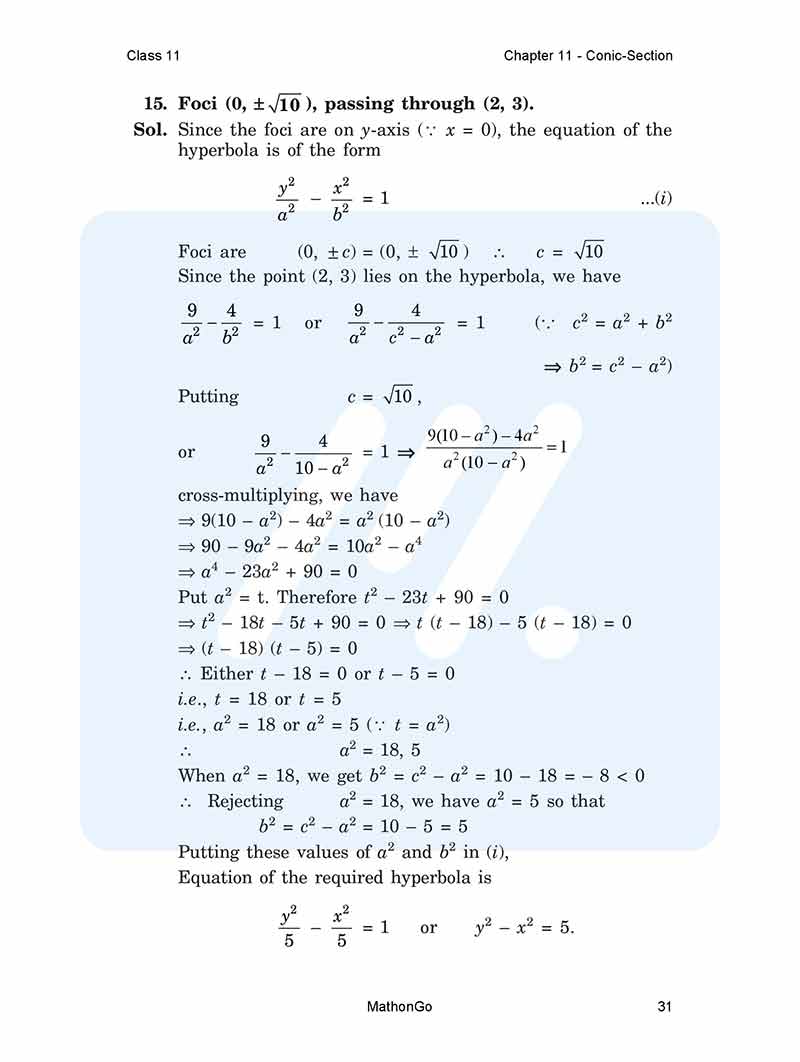Ncert Solutions For Class 11 Maths Chapter 11 Conic Sections Mathongo