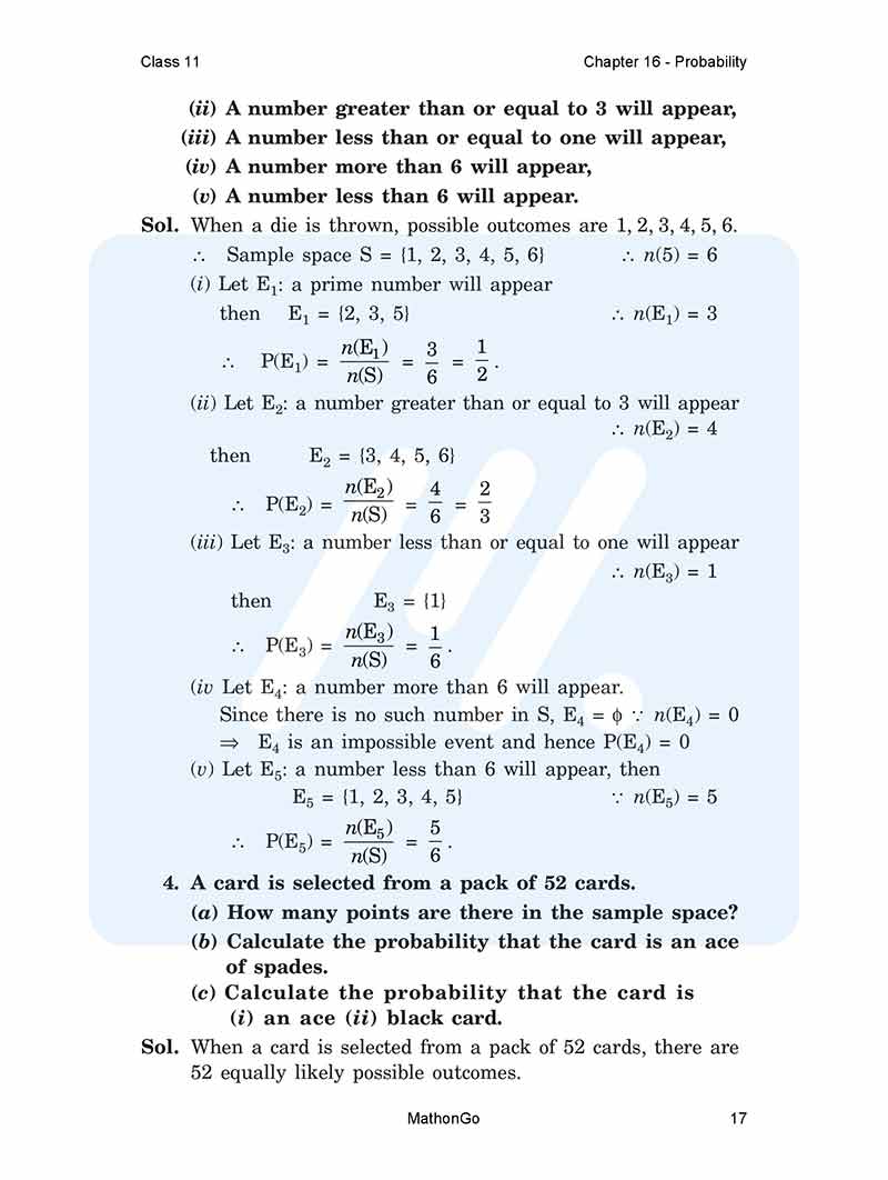 case study questions probability class 11