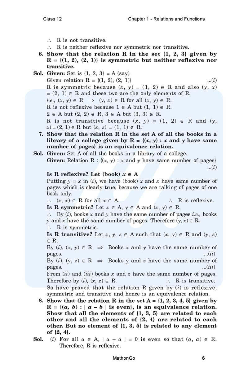 NCERT Solutions for Class 12 Maths Chapter 1 Exercise 1.1 – MathonGo