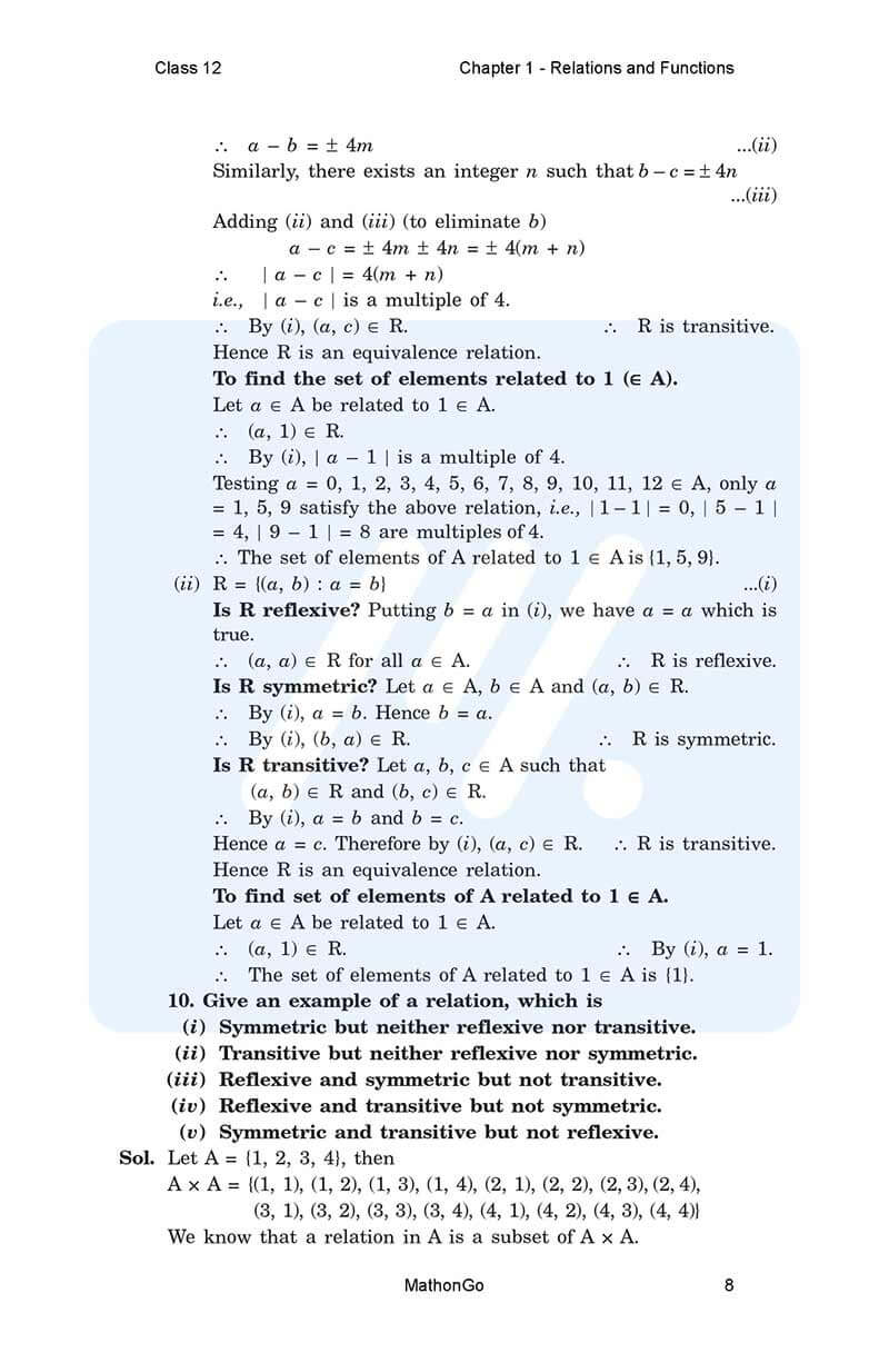 NCERT Solutions for Class 12 Maths Chapter 1 Exercise 1.1 – MathonGo