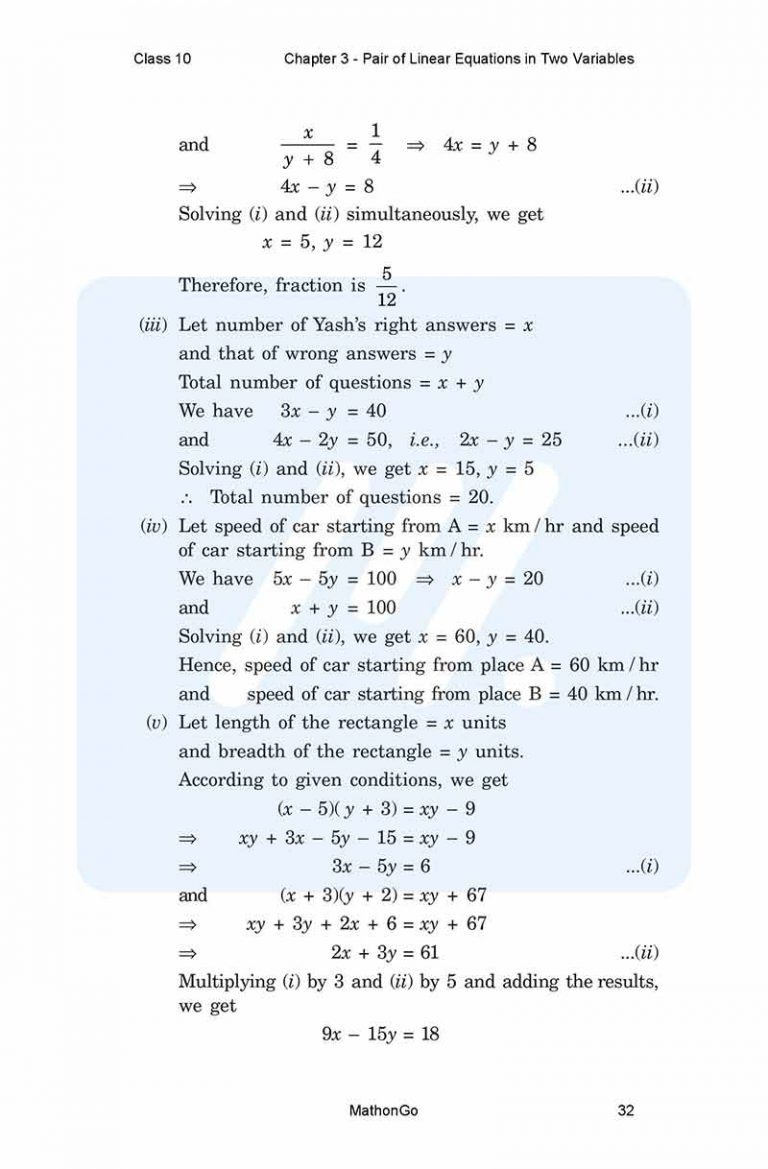 Ncert Solutions For Class 10 Maths Chapter 3 Pair Of Linear Equations In Two Variables Mathongo Ncert Solutions For Class 10 Maths Chapter 3 Pair Of Linear Equations In Two Variables Mathongo