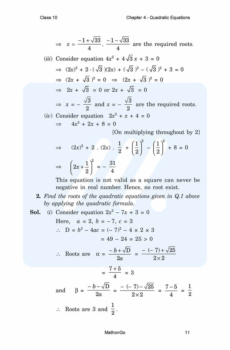 NCERT Solutions for Class 10 Maths Chapter 4 Exercise 4.3 – MathonGo