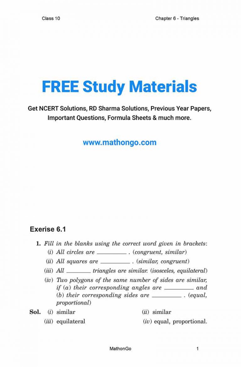class 10 math chapter 6 pdf solutions
