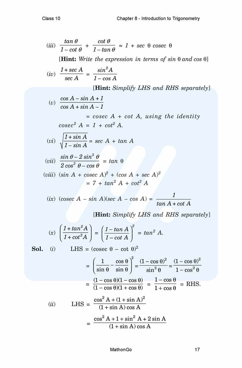 Ncert Solutions For Class 10 Maths Chapter 8 Introduction To Trigonometry Mathongo Ncert Solutions For Class 10 Maths Chapter 8 Introduction To Trigonometry Mathongo