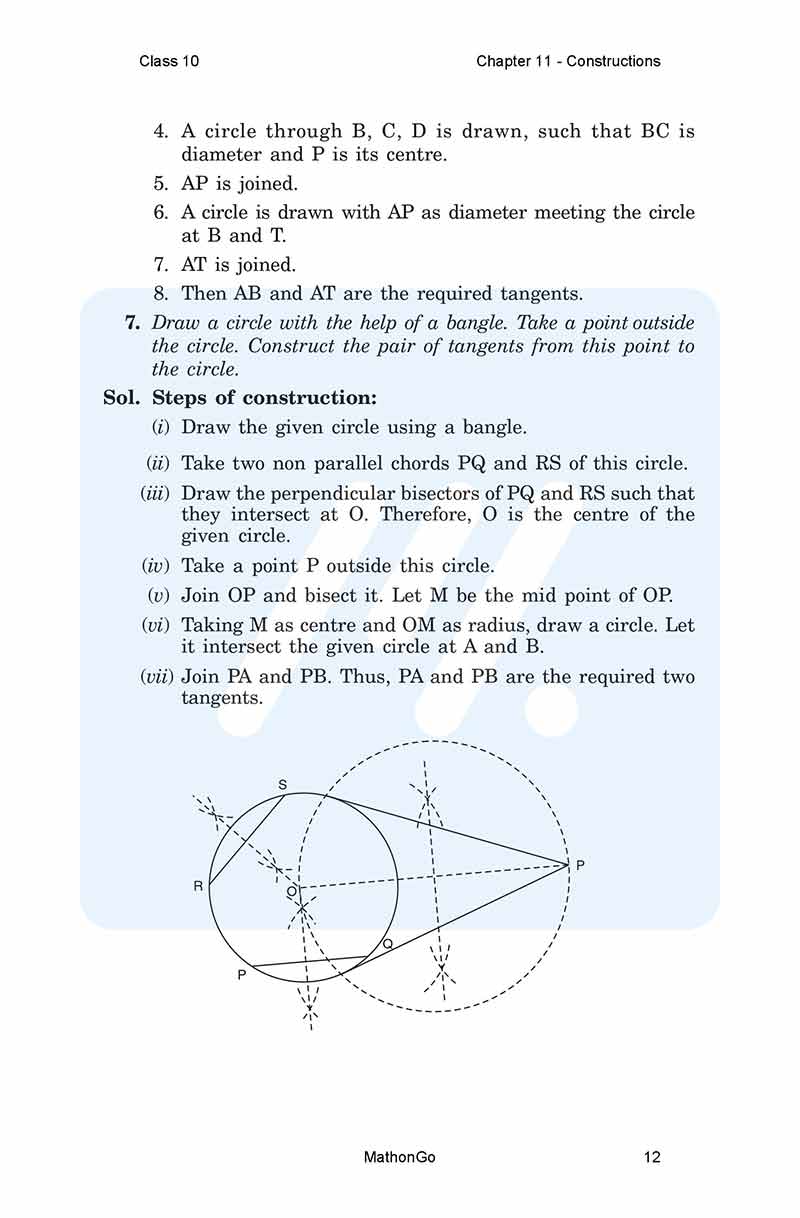 NCERT Solutions for Class 10 Maths Chapter 11 – Constructions – MathonGo