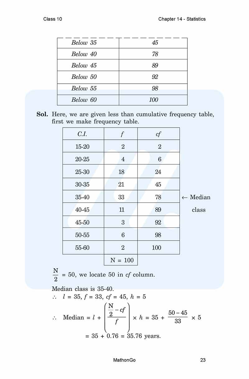 NCERT Solutions for Class 10 Maths Chapter 14 – Statistics – MathonGo