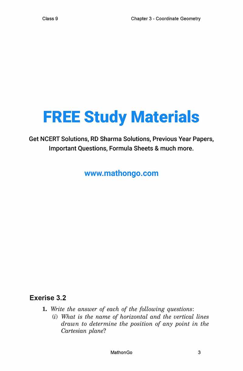 NCERT Solutions for Class 9 Maths Chapter 3 Exercise 3.2 – MathonGo
