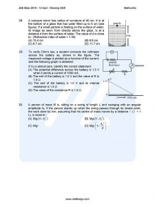 JEE Main 2019 Question Paper with Answer Keys (12th April – Morning