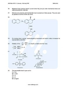 JEE Main 2019 Question Paper with Answer Keys (9th Jan – Morning