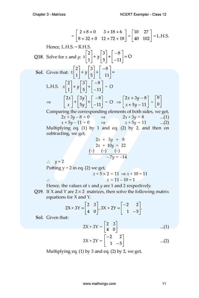 NCERT Exemplar for Class 12 Maths Chapter 3 – MathonGo