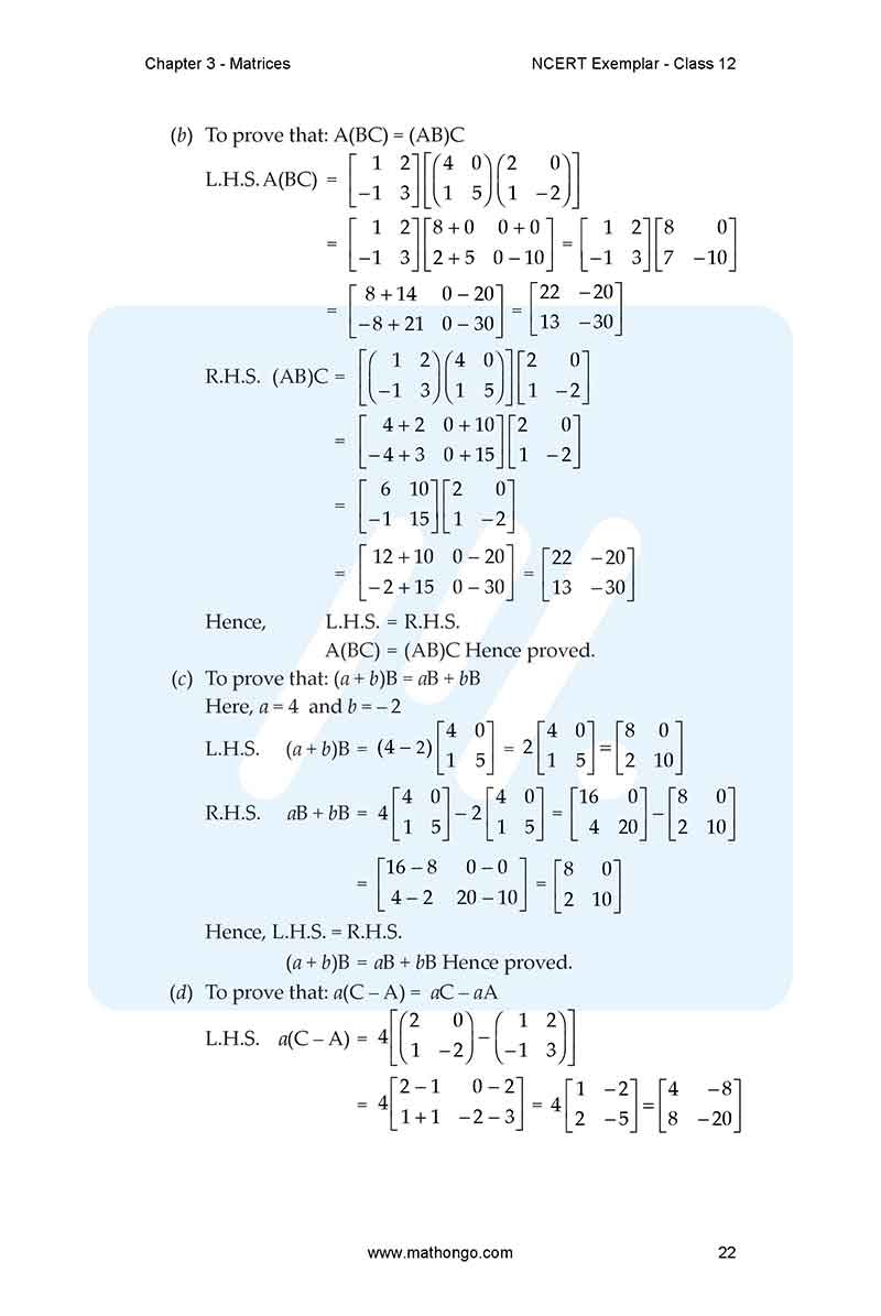 Ncert exemplar for class 12 maths chapter 3 mathongo