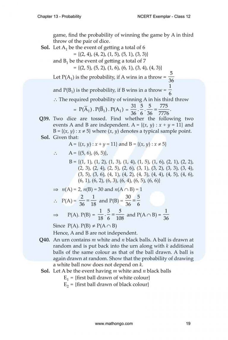 Ncert exemplar for class 12 maths chapter 13 mathongo