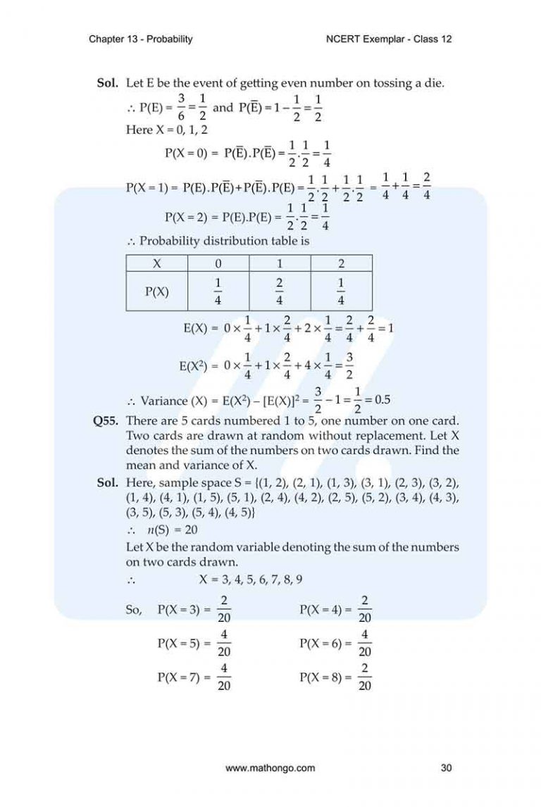 Ncert exemplar for class 12 maths chapter 13 mathongo