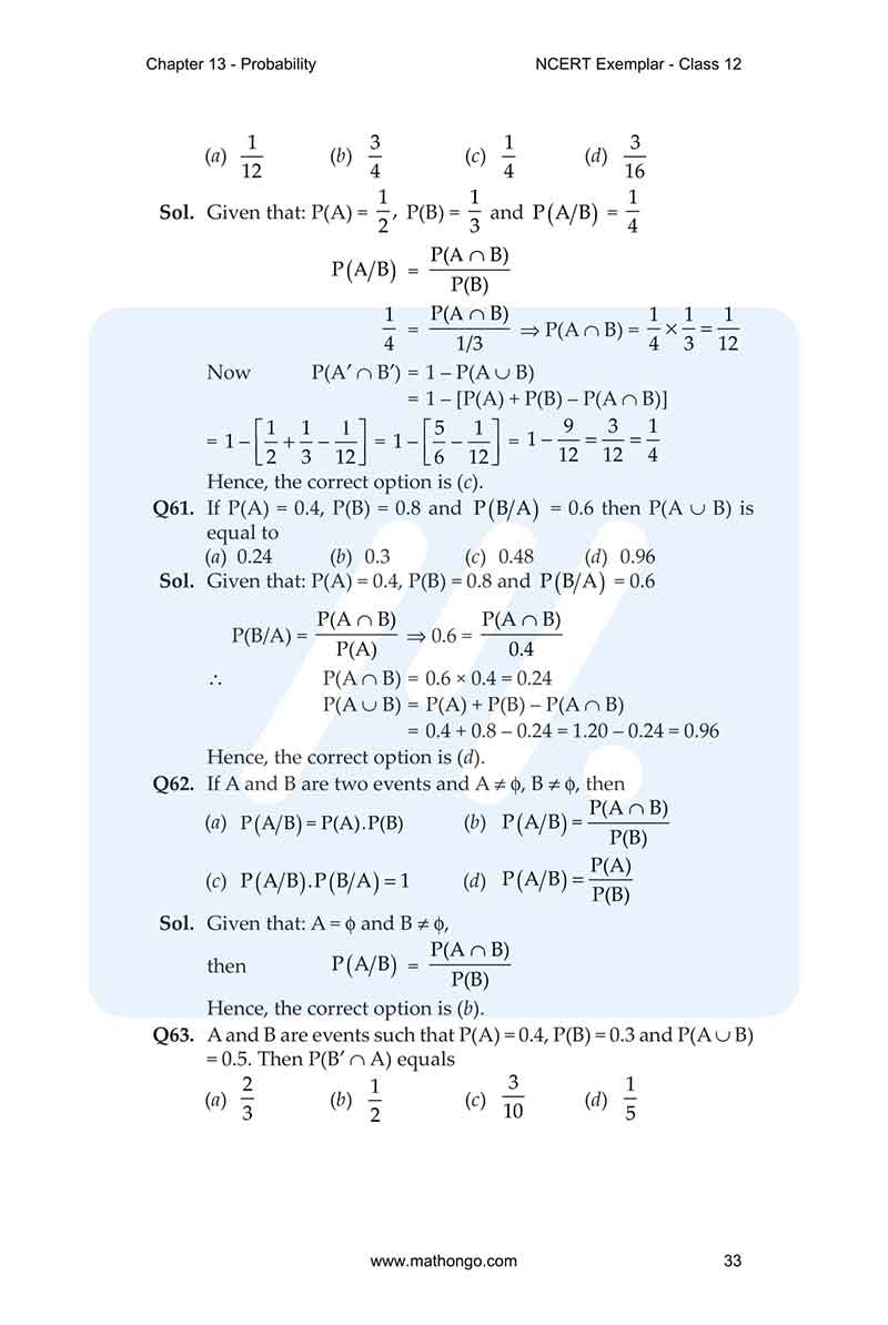 Ncert exemplar for class 12 maths chapter 13 mathongo