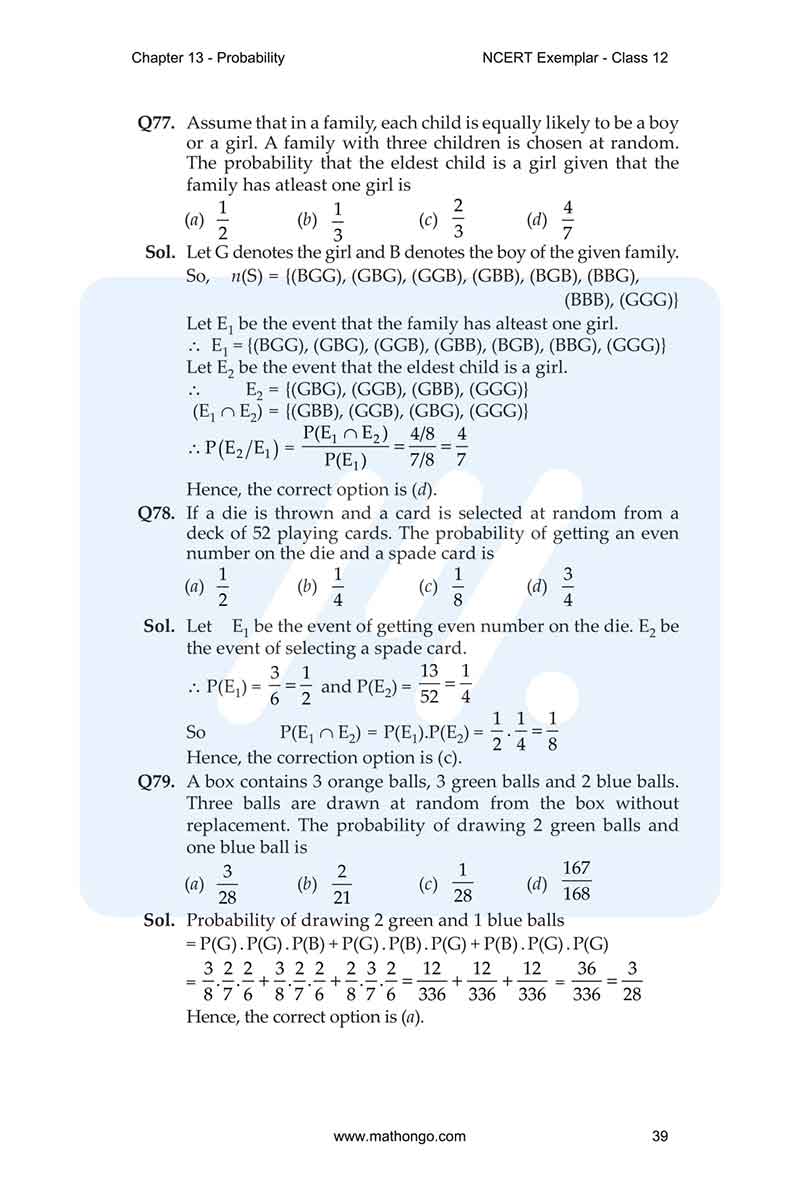 Ncert exemplar for class 12 maths chapter 13 mathongo