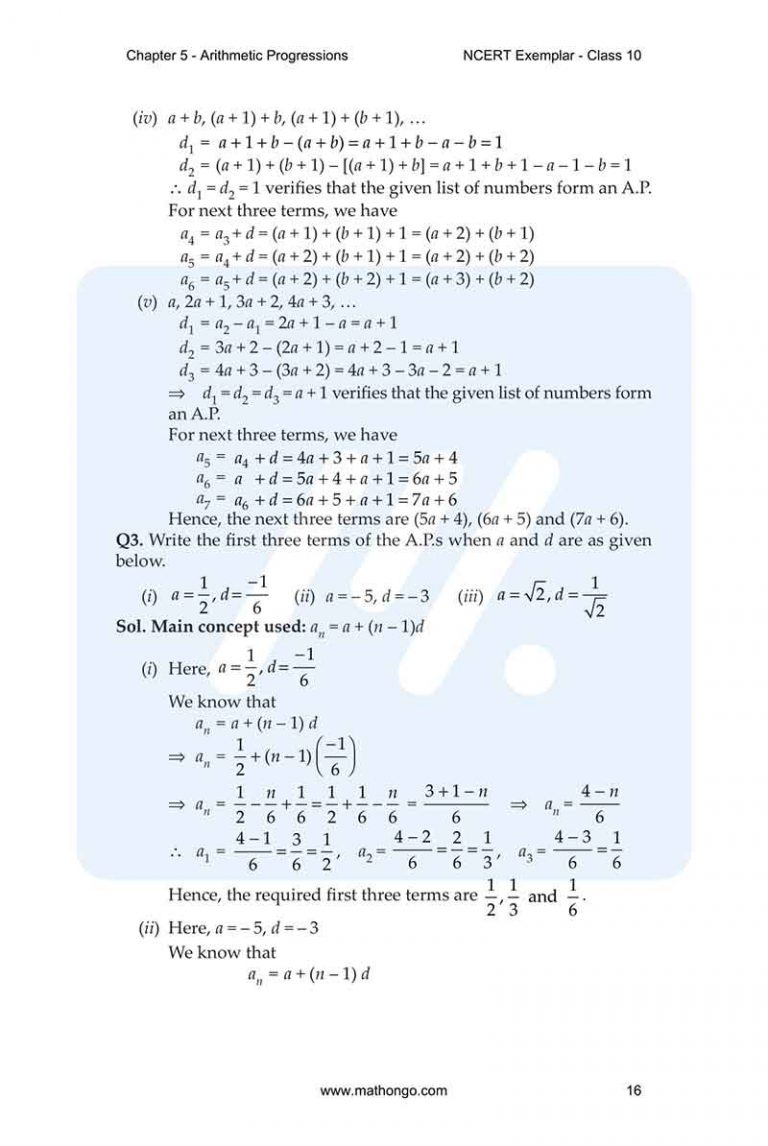 NCERT Exemplar for Class 10 Maths Chapter 5 – MathonGo