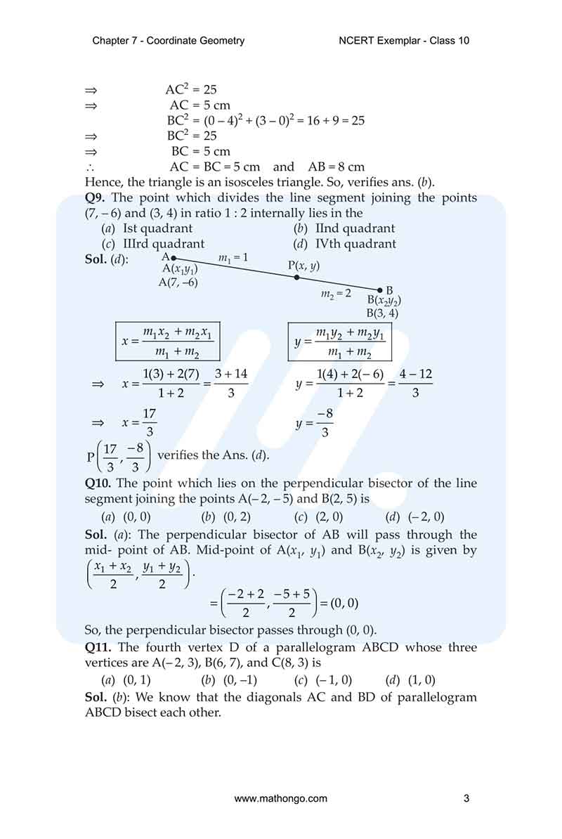 NCERT Exemplar for Class 10 Maths Chapter 7 – MathonGo