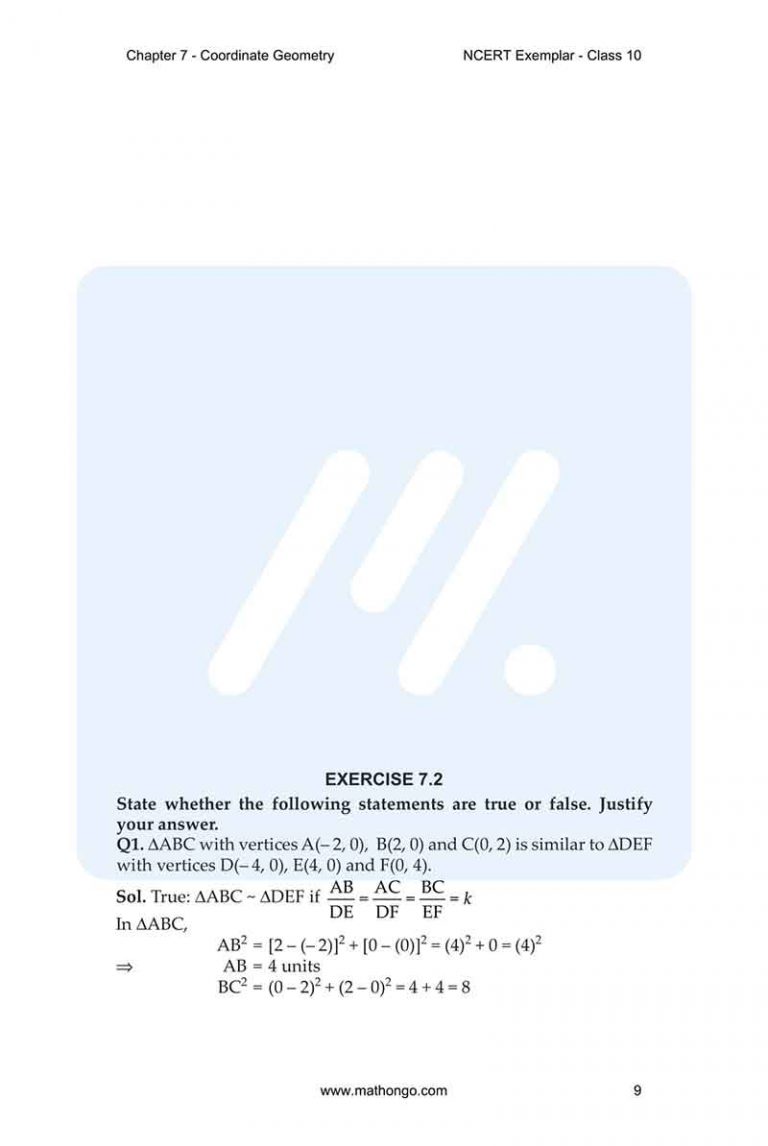 NCERT Exemplar for Class 10 Maths Chapter 7 – MathonGo