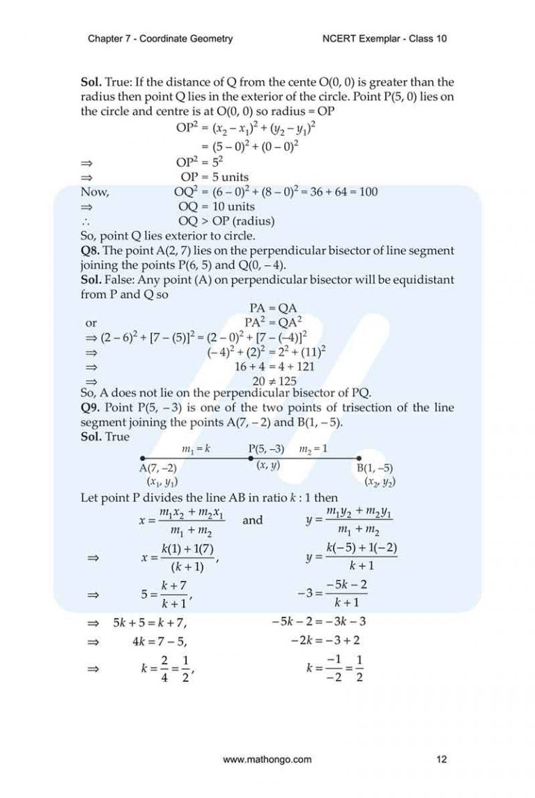 NCERT Exemplar for Class 10 Maths Chapter 7 – MathonGo