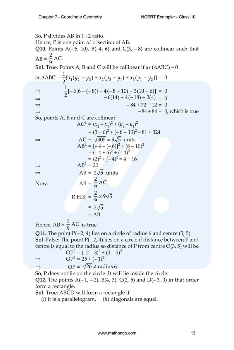 NCERT Exemplar for Class 10 Maths Chapter 7 – MathonGo