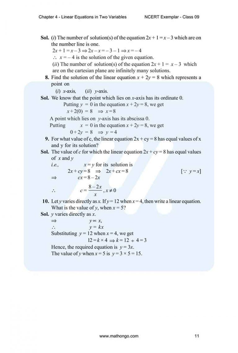 NCERT Exemplar for Class 9 Maths Chapter 4 MathonGo
