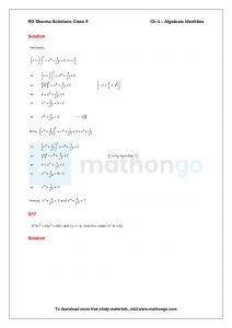RD Sharma Class 9 Solutions Chapter 4 – Algebraic Identities – MathonGo