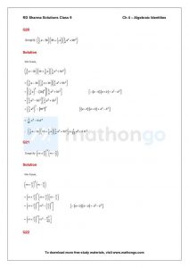RD Sharma Class 9 Solutions Chapter 4 – Algebraic Identities – MathonGo
