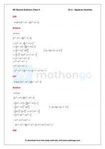 RD Sharma Class 9 Solutions Chapter 4 – Algebraic Identities – MathonGo