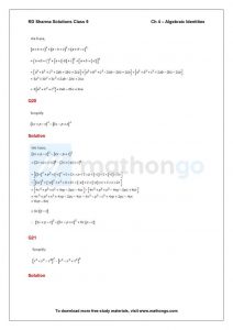 RD Sharma Class 9 Solutions Chapter 4 – Algebraic Identities – MathonGo