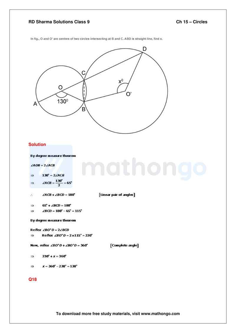 Rd Sharma Class 9 Solutions Chapter 15 Circles Mathongo Rd Sharma Class 9 Solutions Chapter 15 Circles Mathongo