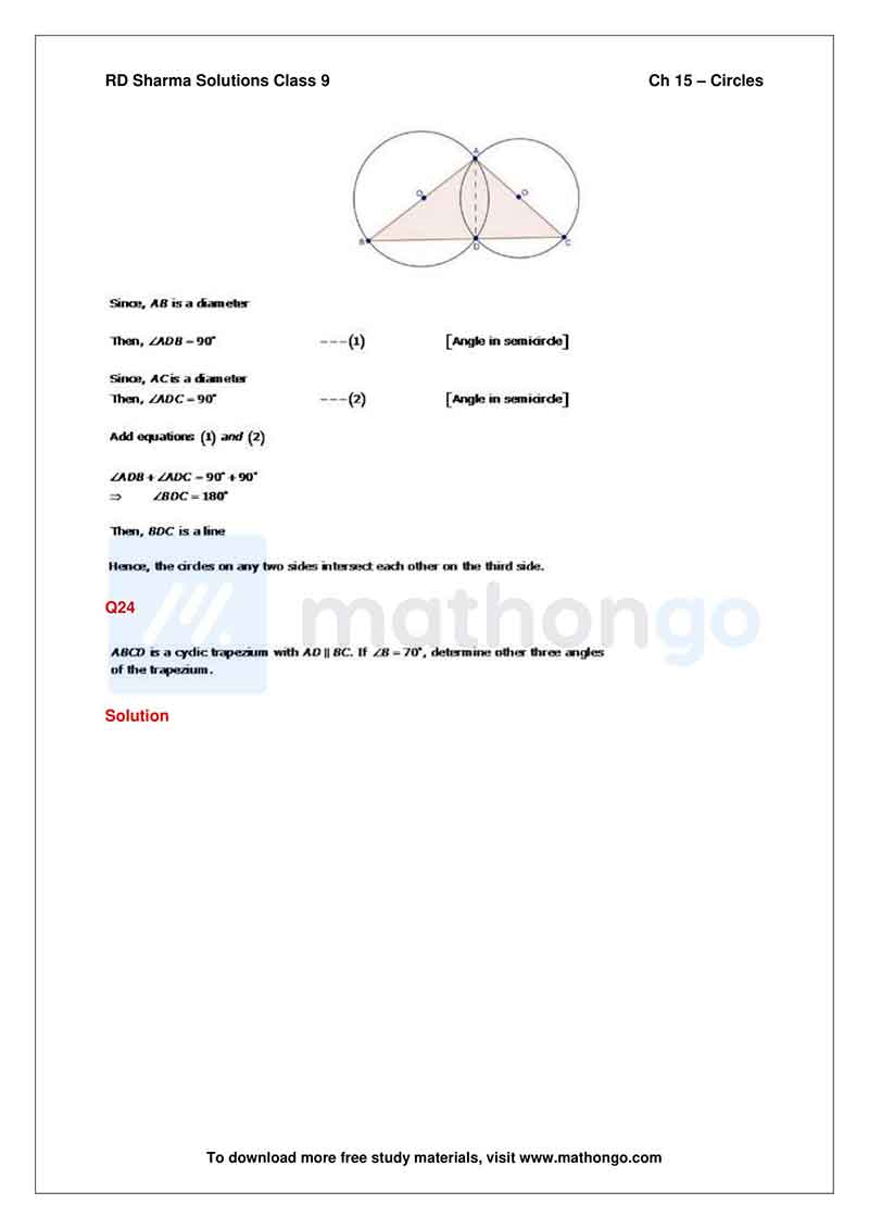 Rd Sharma Class 9 Solutions Chapter 15 Circles Mathongo Rd Sharma Class 9 Solutions Chapter 15 Circles Mathongo